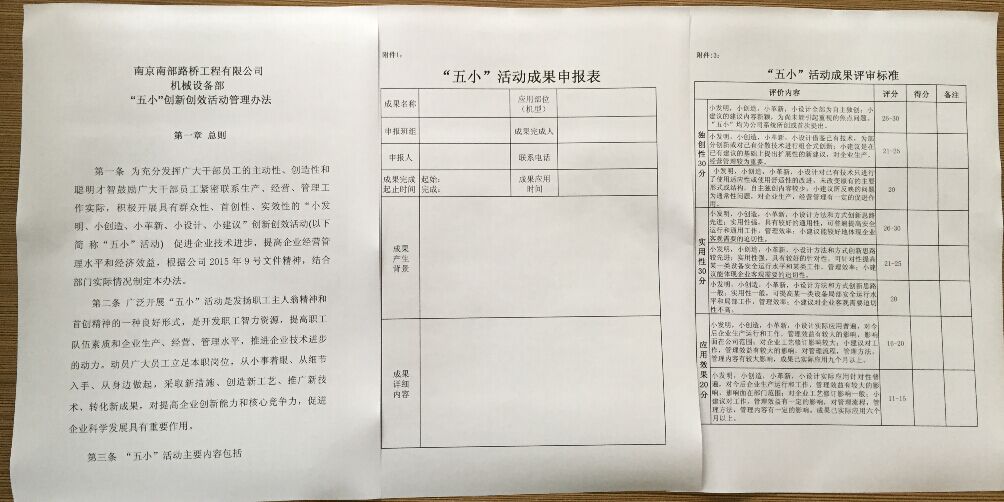 設(shè)備部開展“五小”活動半年度評比